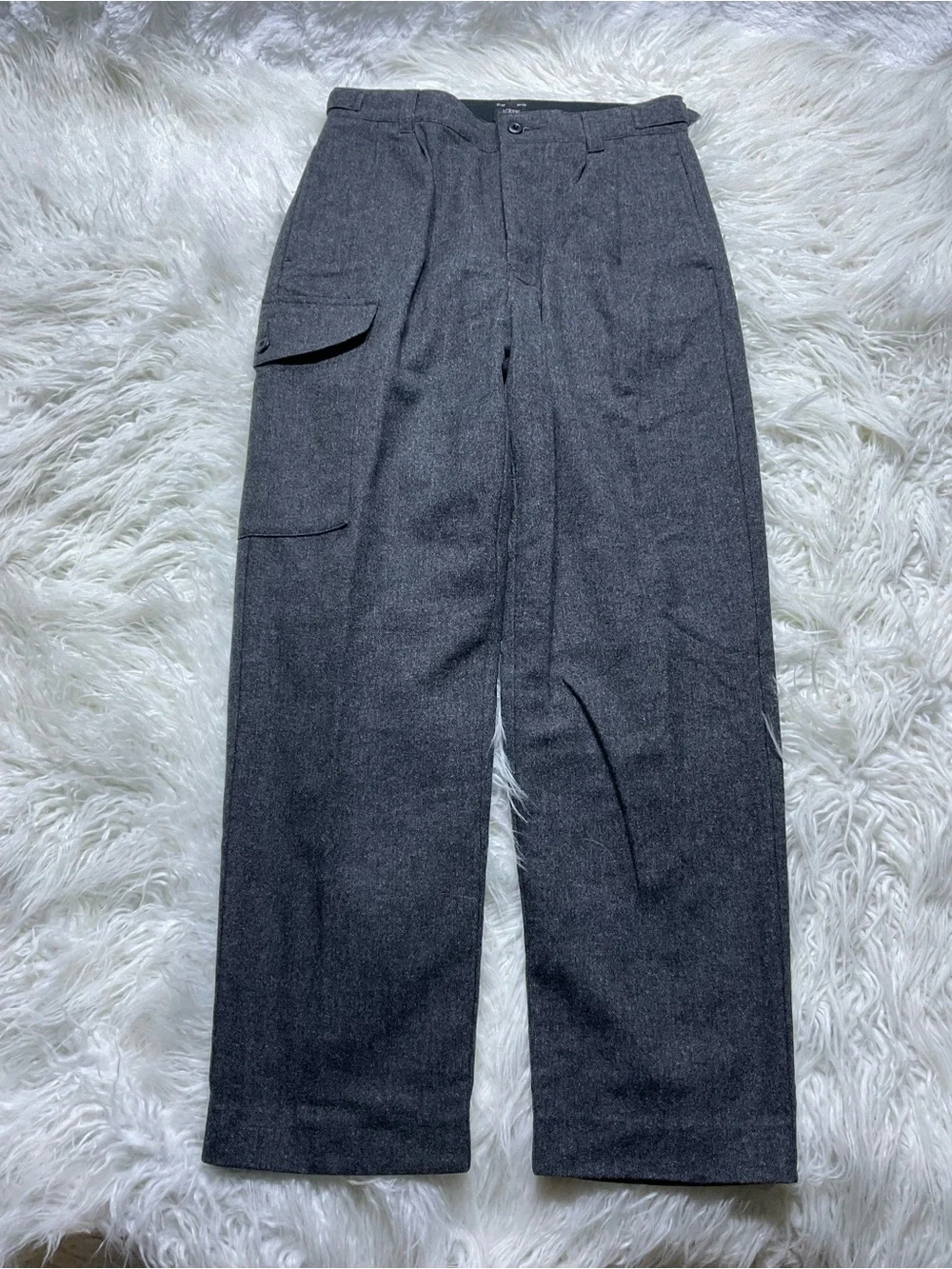 J Crew Wool-blend pleated cargo pant